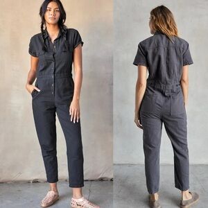 Outerknown S.E.A. Sea Suit Utility Coverall Short Sleeve Jumpsuit In Gray Sz M